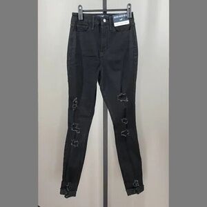 NEW Hollister Jeans Womens 25 black denim skinny distressed preppy casual
